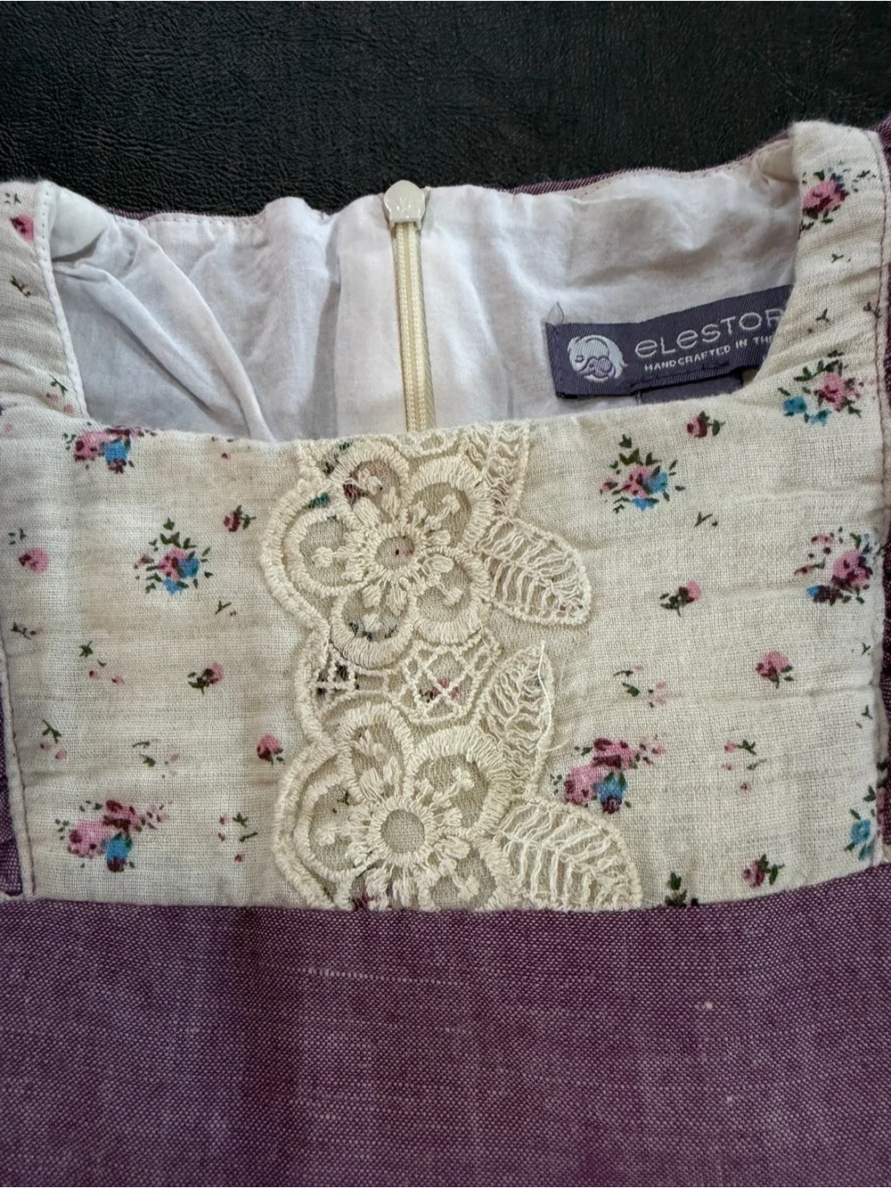 Ele Story Girls' Purple Ruffle-Lace Linen Flutter Dress Sz 2-3T - Picture 2 of 7